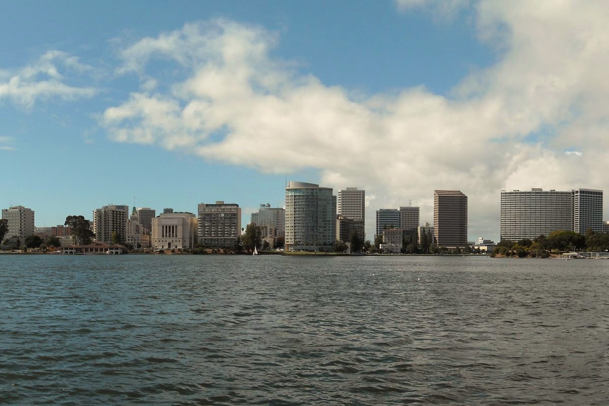 Oakland skyline across Lake Merritt