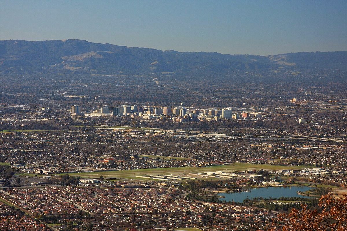 Downtown San Jose and the Santa Clara Valley from the hills