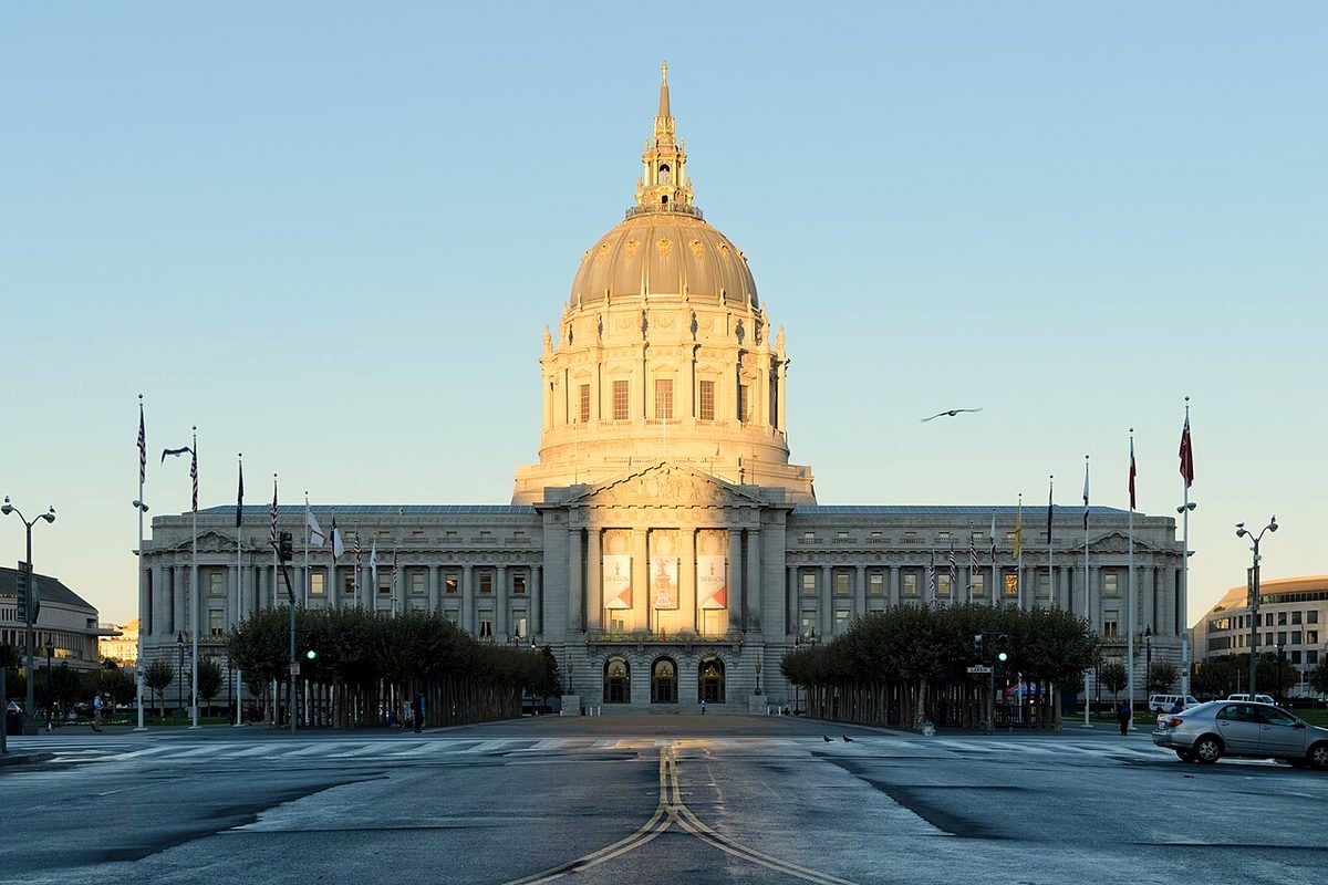 San Francisco City Hall dome on a clear day
